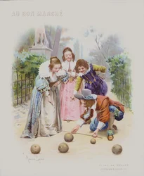 Una partita di bocce, costumi dell